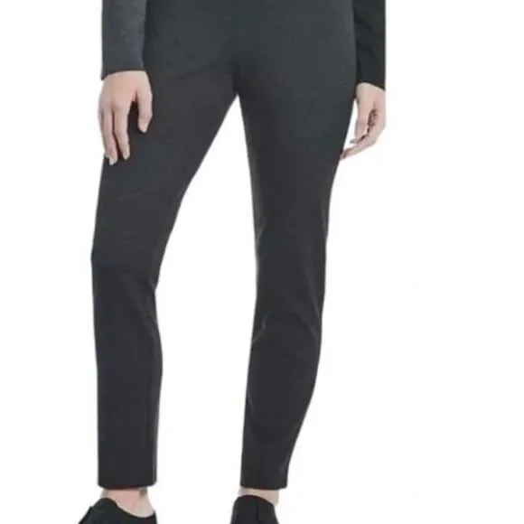 EILEEN FISHER Petite Small Charcoal Gray Knit Legging Pants Stretch Pull-On - Picture 2 of 7